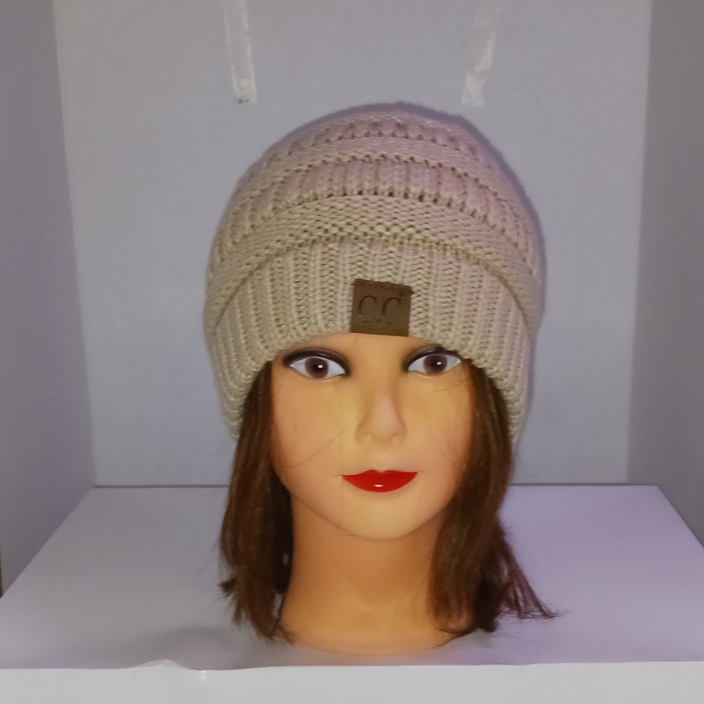C.C Exclusives Tan Knitted Beenie Hat